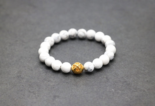 22k Bead Howlite Bracelet